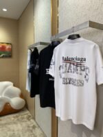 Balenciaga Love Print Short Sleeve T-Shirt Black - 图片 4