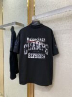 Balenciaga Love Print Short Sleeve T-Shirt Black - 图片 7
