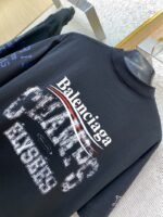Balenciaga Love Print Short Sleeve T-Shirt Black - 图片 8