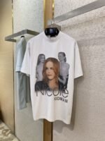 Balenciaga Hole-Ripped Portrait Print Round Neck Short Sleeve T-Shirt - 图片 5