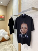 Balenciaga Distressed Portrait Print Round Neck Short Sleeve T-Shirt - 图片 3
