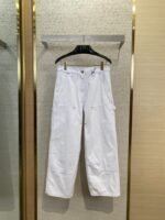 Prada Triangle Leather Label Denim Trousers 1