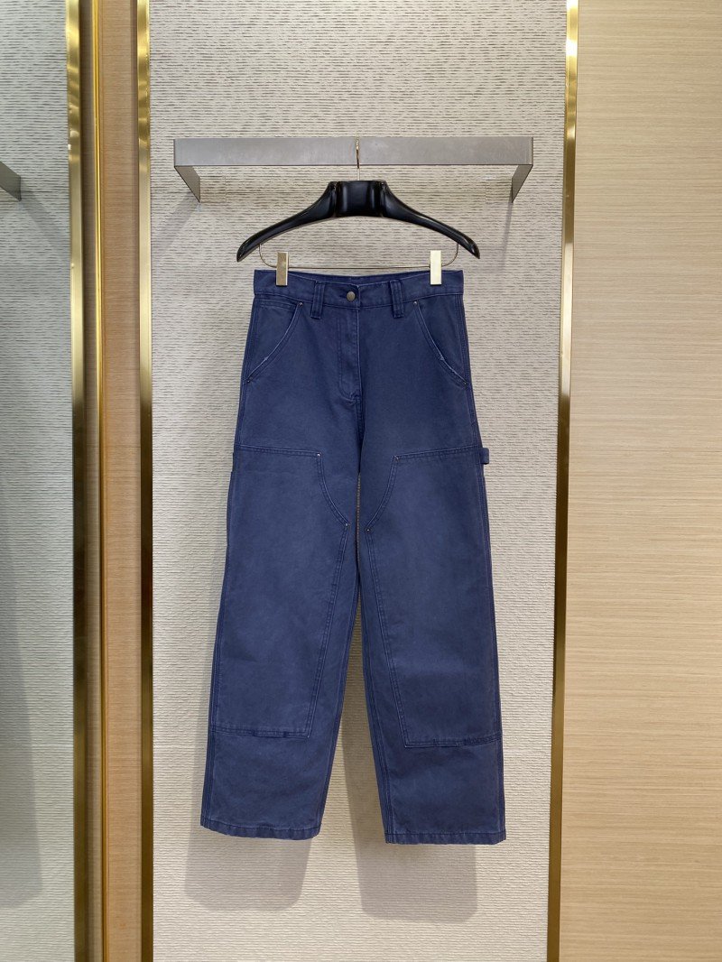 wsxc1745552767529_0.jpg Prada Triangle Leather Label Denim Trousers 2 - 图片 1