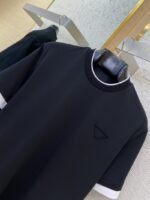 Prada Fake Double Layer Short Sleeve T-Shirt Black - 图片 6