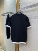 Prada Fake Double Layer Short Sleeve T-Shirt Black - 图片 7