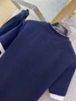 Prada Fake Double Layer Short Sleeve T-Shirt Navy - 图片 8