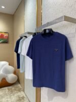 Prada Triangle Label Towel Short Sleeve T-Shirt Blue - 图片 3