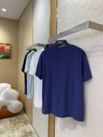 Prada Triangle Label Towel Short Sleeve T-Shirt Blue - 图片 4