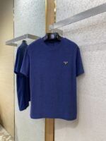 Prada Triangle Label Towel Short Sleeve T-Shirt Blue - 图片 5