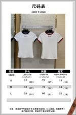 Miu Miu Clashing Colours Round Neck Letter Embroidery Short Sleeve T-Shirt Red - 图片 10