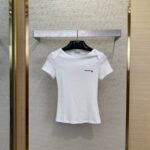 Miu Miu White Small Sailboat Gossip Slim Fit T-Shirt