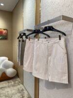 Dior Logo Embroidered Striped Shorts Pink - 图片 3