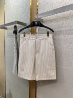 Dior Logo Embroidered Striped Shorts White - 图片 5