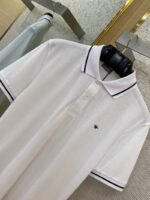 Dior Bee Logo Embroidered Polo Shirt White - 图片 6