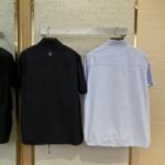 LV Gradient Floral Embroidery Short Sleeve Shirt Black - 图片 2