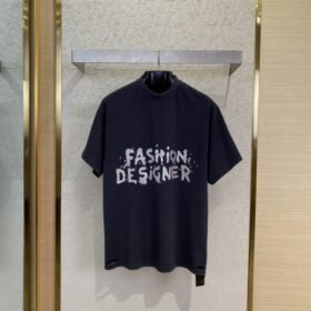 Balenciaga Pink Sand Gold Printed Aged Short Sleeve