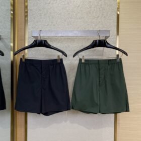 Fendi Letter Embroidered Straight Leg Nylon Shorts Black