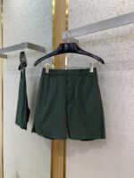 Fendi Letter Embroidered Straight Leg Nylon Shorts Green - 图片 5