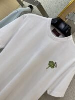 Gucci Green Rose 3D Embroidery Short Sleeve White - 图片 6