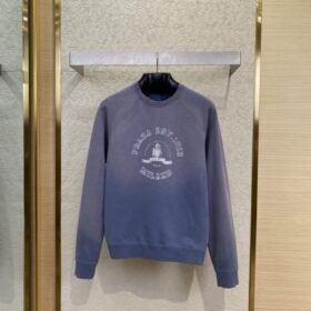Prada Logo Printed Colour Block Triangle Label Crew Neck Gradient Sweatshirt
