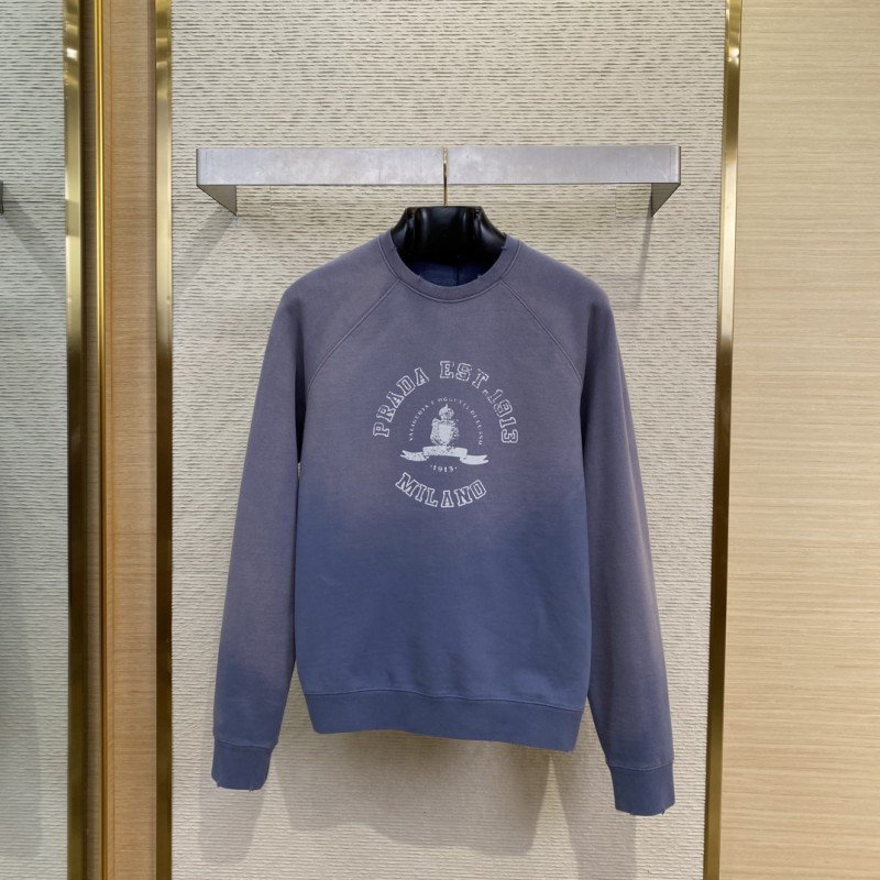 wsxc1746761273143_0.jpg Prada Logo Printed Colour Block Triangle Label Crew Neck Gradient Sweatshirt - 图片 1