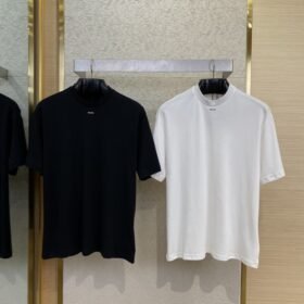 Prada Silicone Alphabet Medallion Short Sleeve T-Shirt Black