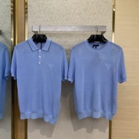 Prada logo cut-out polo shirt with lapel collar1