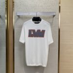 LV Leopard Letter Appliqu?? Short Sleeve Crew Neck T-Shirt