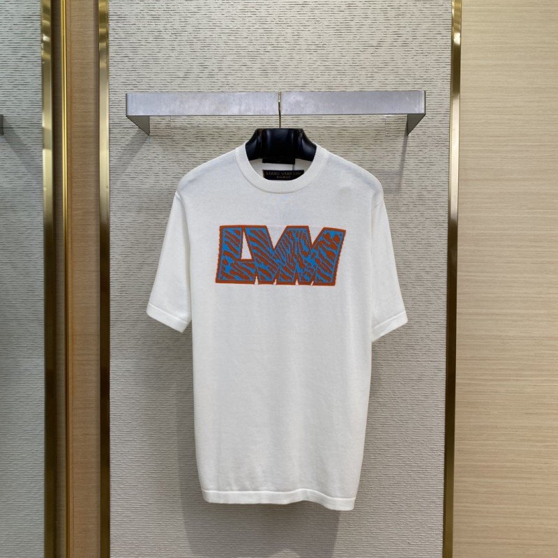 wsxc1746846820249_0.jpg LV Leopard Letter Appliqu?? Short Sleeve Crew Neck T-Shirt - 图片 1