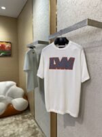 LV Leopard Letter Appliqu?? Short Sleeve Crew Neck T-Shirt - 图片 3