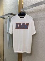 LV Leopard Letter Appliqu?? Short Sleeve Crew Neck T-Shirt - 图片 5