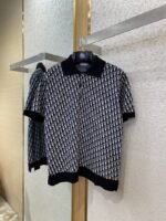 Dior Knitted Jacquard Polo Shirt Black - 图片 5