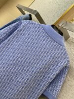 Dior Knitted Jacquard Polo Shirt Blue - 图片 8