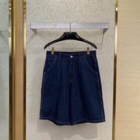 Prada Triangle Label Denim Shorts