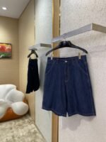Prada Triangle Label Denim Shorts - 图片 3
