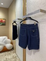 Prada Triangle Label Denim Shorts - 图片 4