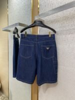 Prada Triangle Label Denim Shorts - 图片 7