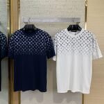 LV Classic Gradient Cotton Round Neck Short Sleeve Navy
