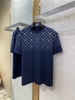 LV Classic Gradient Cotton Round Neck Short Sleeve Navy - 图片 5