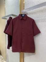 Gucci GG Jacquard Short Sleeve Shirt Red - 图片 5
