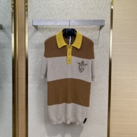 Fendi emblem embroidered short-sleeved knitted polo shirt