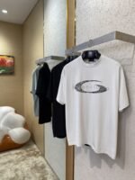 Balenciaga Logo Cracked Letter Print Short Sleeve T-Shirt White - 图片 3