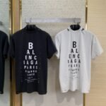 Balenciaga Eyesight Chart Print Short Sleeve Black