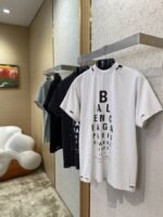 Balenciaga Eyesight Chart Print Short Sleeve Black - 图片 3