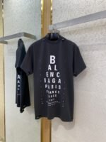 Balenciaga Eyesight Chart Print Short Sleeve Black - 图片 5