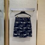 Gucci Jacquard Wash Denim Shorts