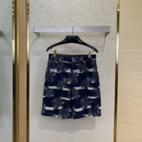 Gucci Jacquard Wash Denim Shorts