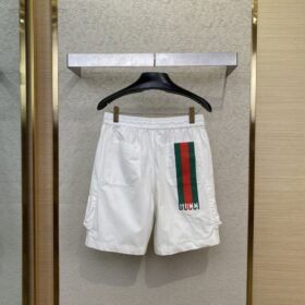 Gucci Tricolour Branded Monogrammed White Casual Sweatshorts