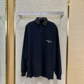 Balenciaga Check Collar Polo Shirt