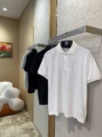 LV Tessellated Logo Embroidered Polo Shirt Black - 图片 3